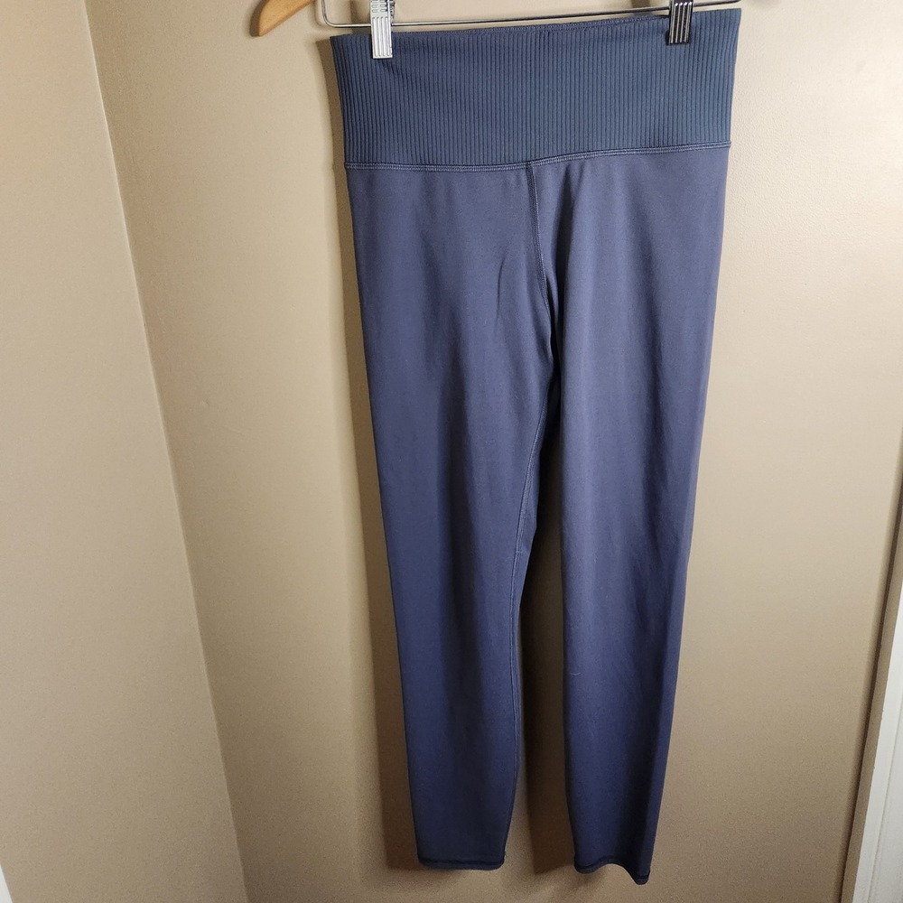 Vuori Women Slate Blue Ribbed Studio Leggings Size Small